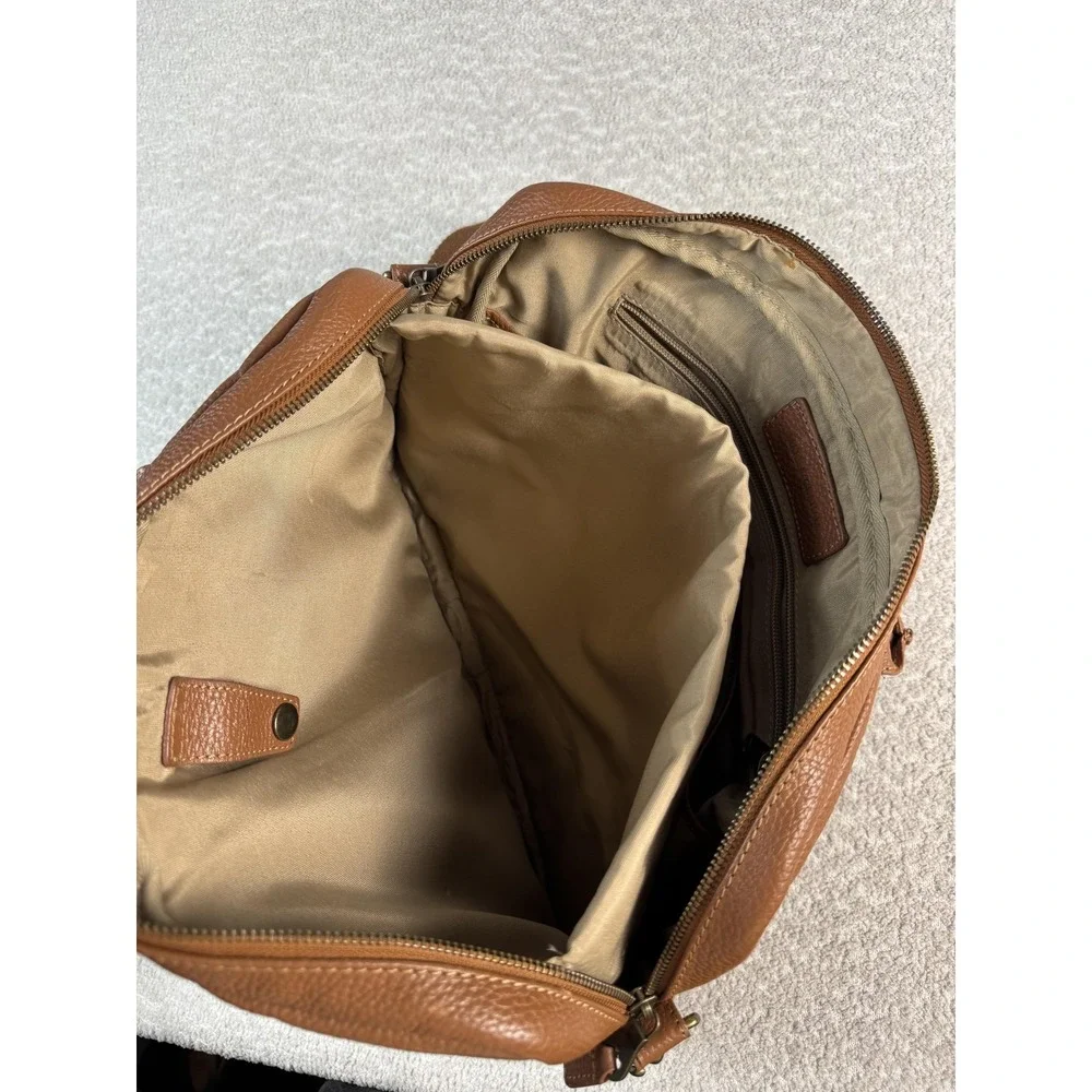 Mark & Graham‎ Pebbled Leather Briefcase Laptop Bag Brown Crossbody Messenger